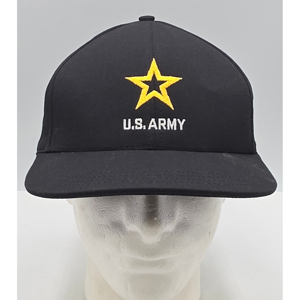 Unionwear U.S. Army Baseball Snapback Hat Black Embroidered Star Logo Cap